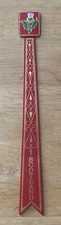 Red Leather Gold Embossed Scotland Thistle Bookmark 9”