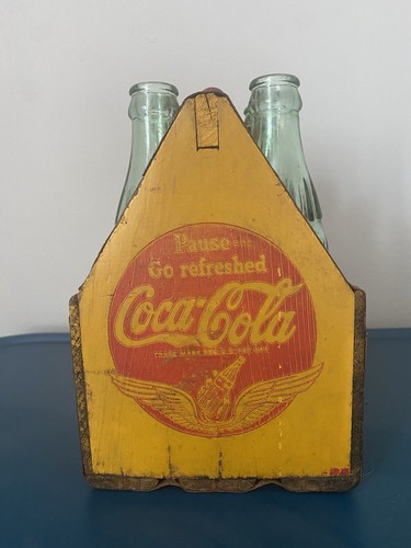 Vintage Coca Cola Wood 6 Pack Carrier - Picture 3 of 4