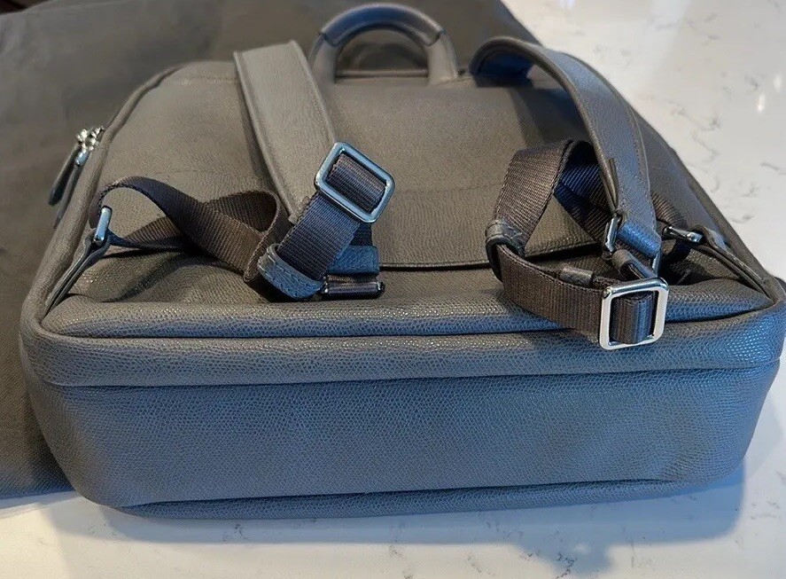 Tumi Sinclair Gray Leather Backpack Laptop Bag | eBay display picture 1