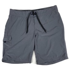 Kanu Surf Women's 14 Grey Swim Trunks Shorts Water Pocket Drawstring Gray Beach