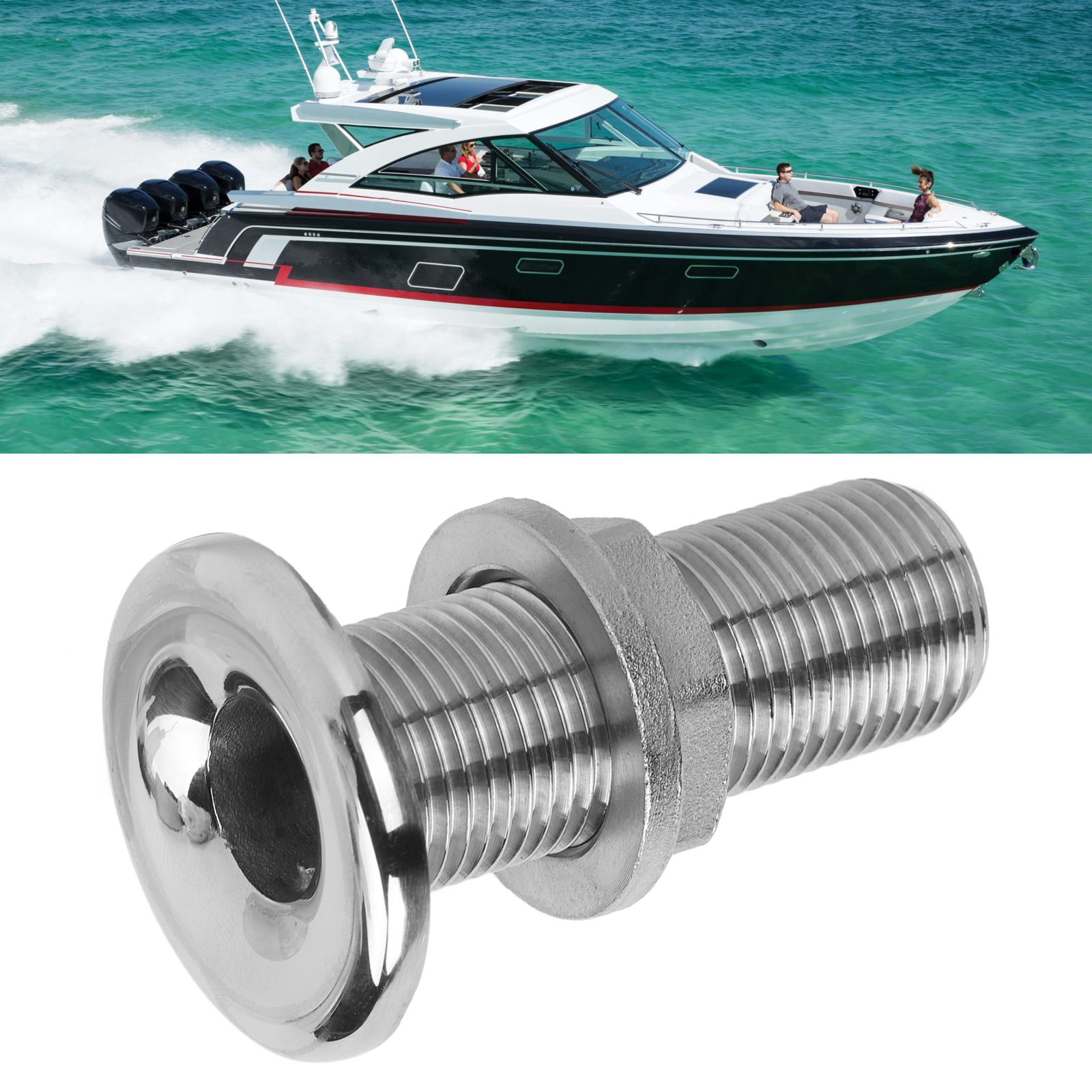 Boat Water Outlet Port Universal Drain Vent Bilge Pump Durable 316