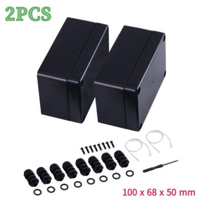 2x Waterproof Plastic Project Box Electronic Enclosure Case 100x68x50mm US Stock