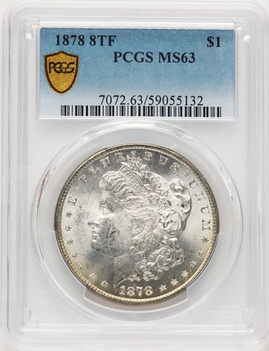 1878 8TF Morgan Silver Dollar, PCGS MS63 TrueView, VAM-14.1A Alligator Eye C8214 - Picture 2 of 3