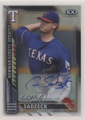 2016 Bowman Chrome Scout's Top 100 Updates /199 Connor Sadzeck #BSU-CS Auto w5b