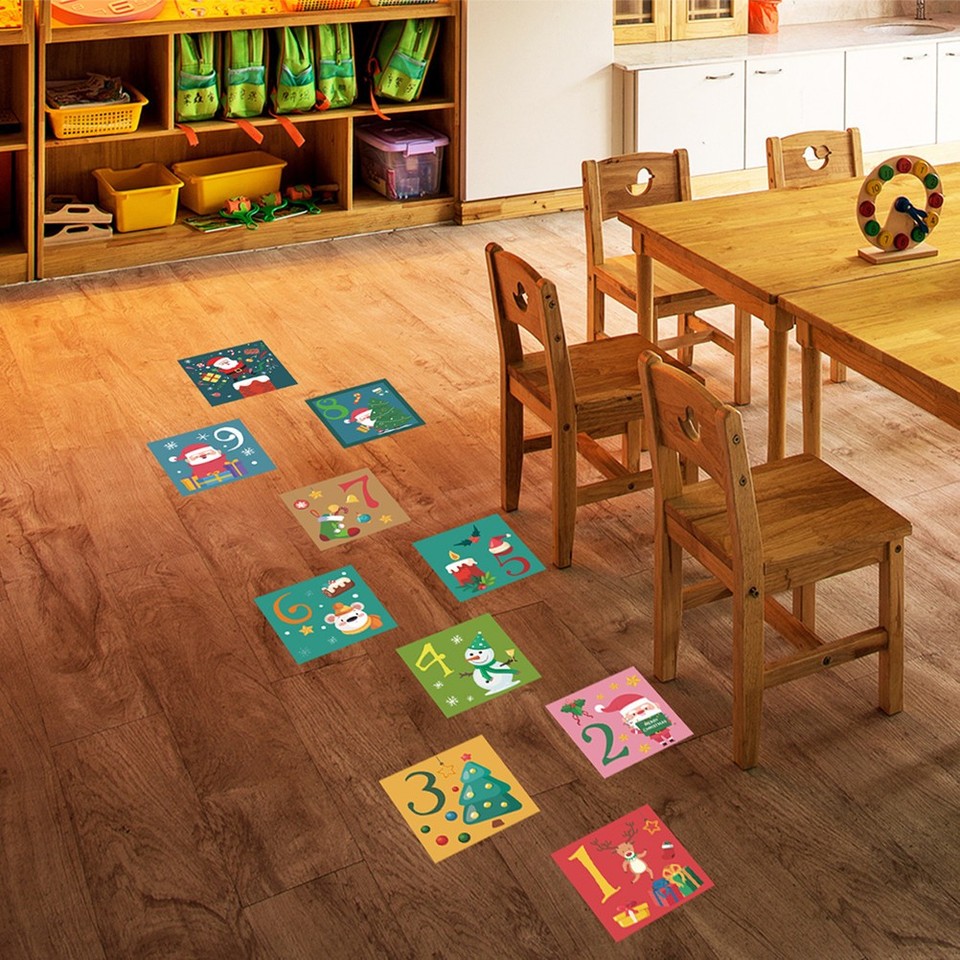 1 Sheet of Christmas Cartoon Sticker for Sticker Playroom Floor Decals ...