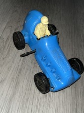 VINTAGE Marx 1 Plastic Blue Midget Race Car - Wind up works Great
