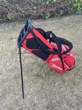 TaylorMade Pro 8.0 Golf Stand Bag w/ Rain Hood - 8 Way Dividers - Black/Red