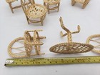 Vintage Natural Tan Rattan Dollhouse Furniture Lot 7pc Wicker Set 1:12 Sc. Boho — photo 10