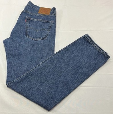 LEVI'S Men's Premium 501 Original Fit Jeans 36''W X 36''L  (36x35) Blue Button Fly