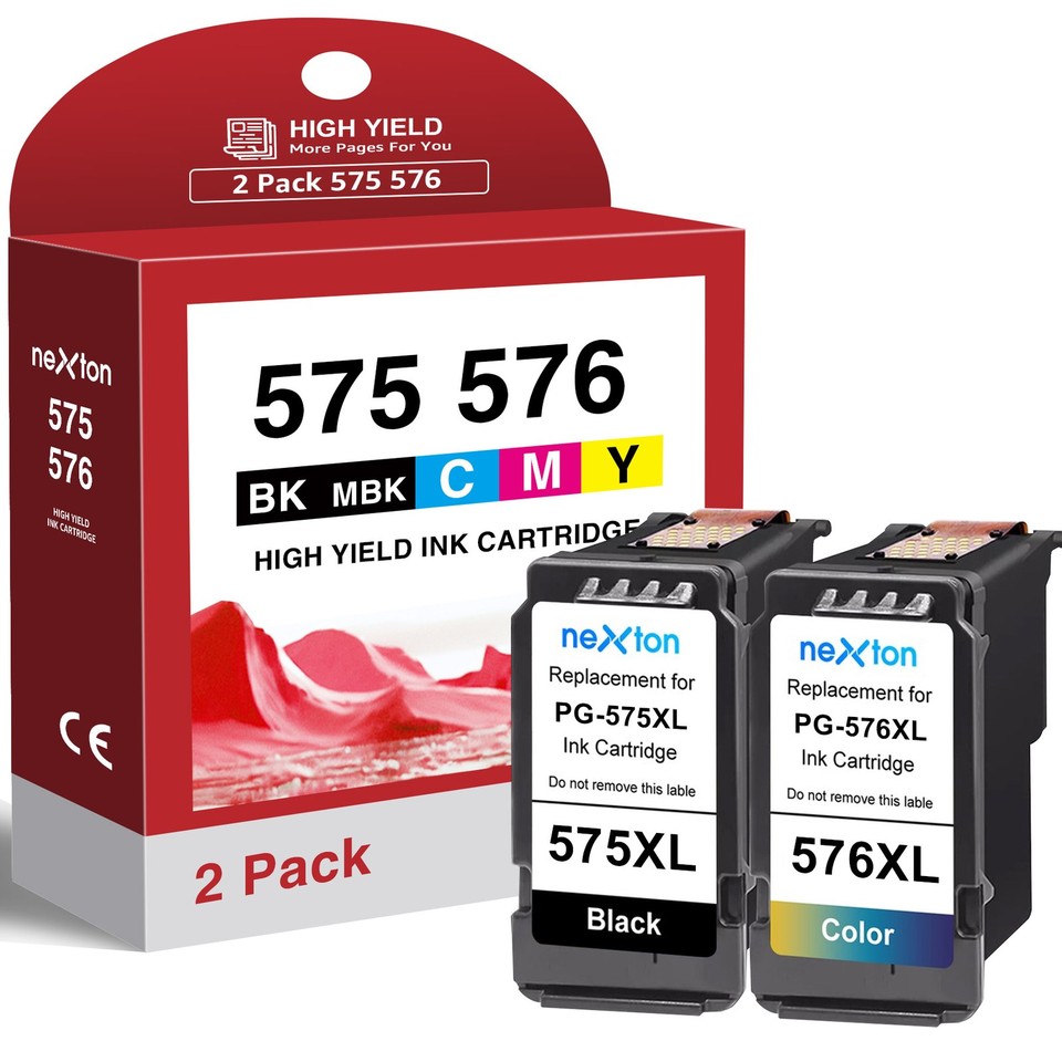 Cartucce 575 576 XL Compatibili Per Canon Pixma – PG-575XL Nero E CL-576XL Tricolore, 450 Pagine Cad.