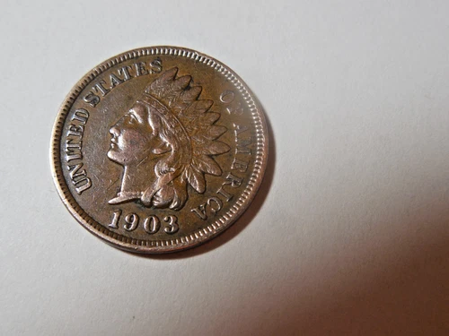 1903 Indian Head Penny in about XF condition.  Liberty, great rim, diamonds.