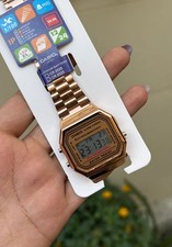 Image of Rose Gold Casio Vintage A168 Digital Watch, Unisex Stainless Steel, New with Box