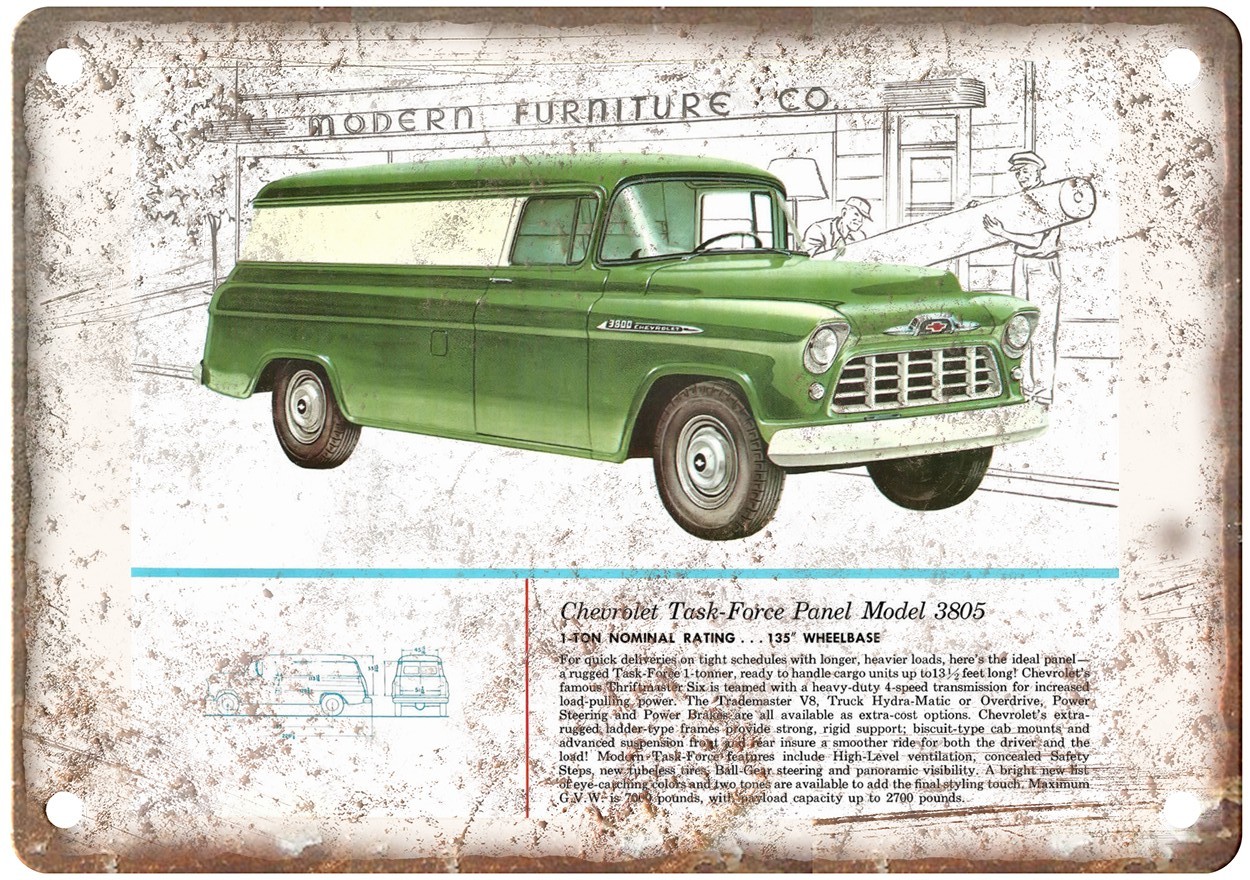 1956 Chevrolet Panels Vintage Automobile Ad Retro Look Metal Sign AM8353