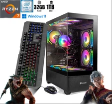 High-End ARGB Gaming PC Desktop,Ryzen 7 5700X GTX1080 Ti 11GB, 32GB RAM 1TB SSD