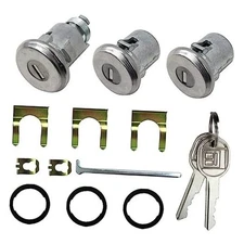 Car Door Trunk Key Kit Door Lock Cylinder Set Accessories Parts With 2 Keys 