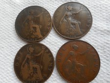 Job Lot @ 4 Penny Coins - 1912H, 1918H, 1918KN, 1919H.