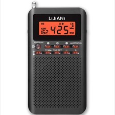NOAA Weather AM FM Portable Radio Operated by 2 AA Batteries with Stereo Earp...