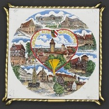 Decorative Tile Trivet of Grusse Aus Nurnburg Castle Germany Collectible