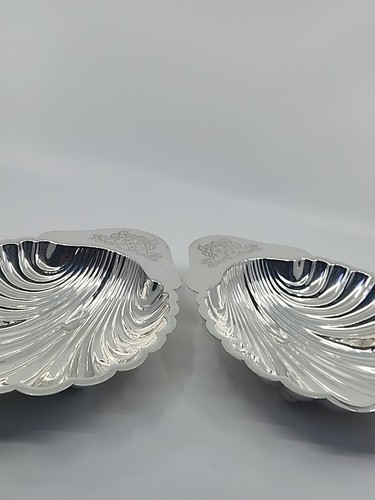 Set Of Antique Barker Brothers 8" Silver Plated Shell Dish 1910-1925 Birmingham - Picture 17 of 21