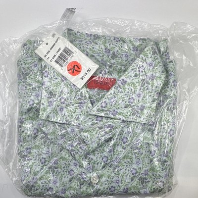 Isaia Men s Green/Purple Floral Dress Shirt 41 Point Collar Button Front