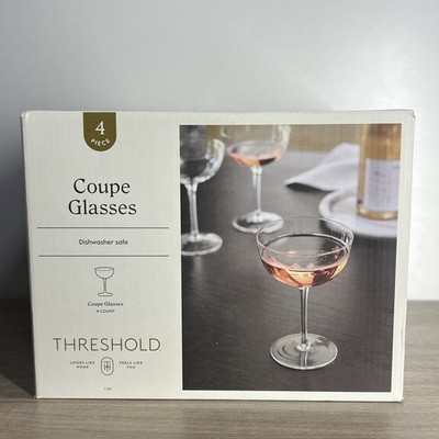Threshold Glass Entertaining Cocktail Coupe Glasses -8.5oz (4ct)