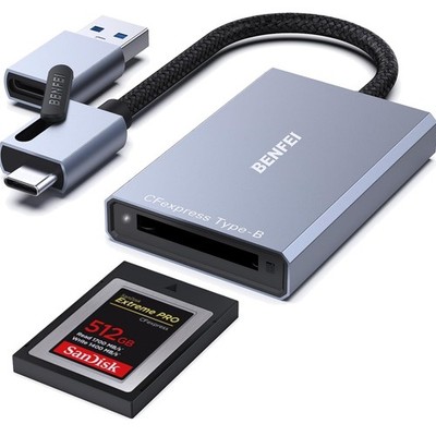 Schneller CFexpress Kartenleser Typ B mit USB-C & USB-A für Hochgeschwindigkeit