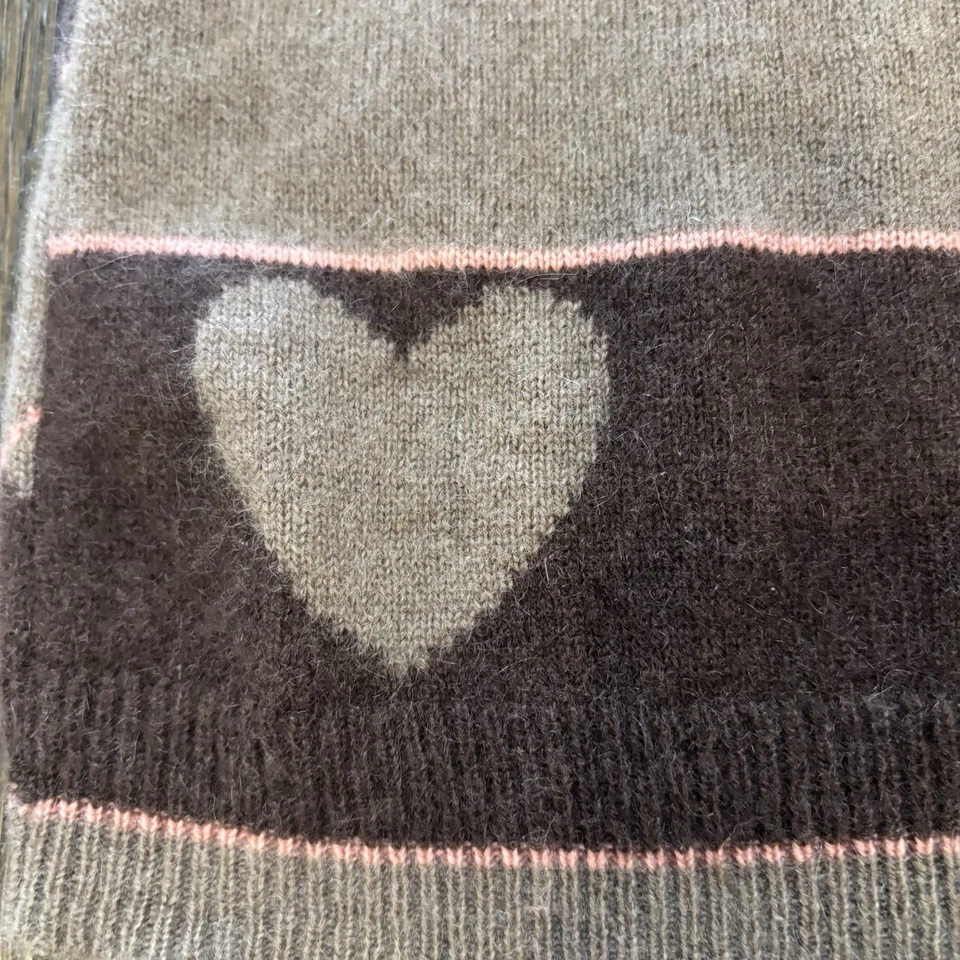 Suéter de cachemir vintage Juicy Couture para mujer talla L marrón/bronceado/rosa cuello en V Argyle Foto 3 de 4