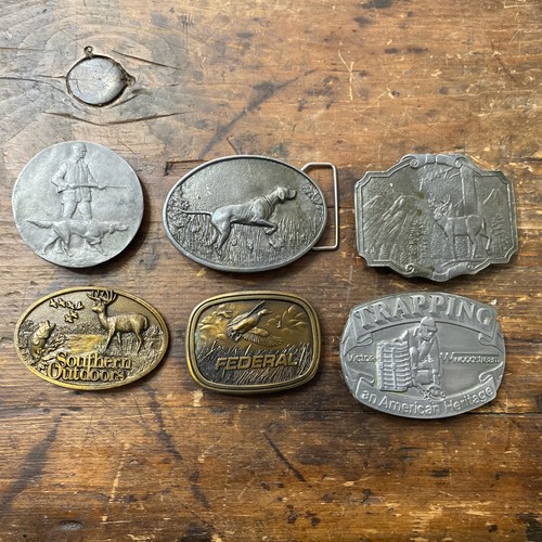 6 Vintage Outdoor Belt Buckles