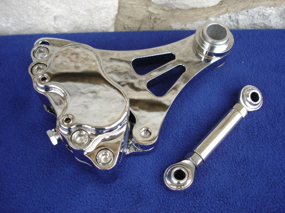 JUEGO FRENO DELANTERO Y TRASERO DERECHO ADN SPRINGER CROMADO PARA HARLEY CHOPPER Foto 3 de 4