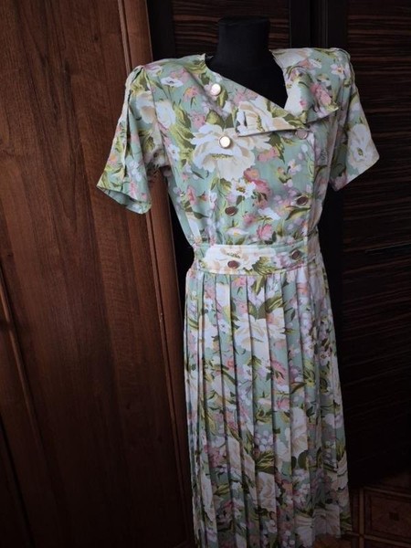 Women American Vintage Dress Green 38 / M / 46 #4YGT