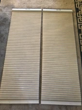 2 Hunter Douglas Applause 3/4” Pleat Sunterra Lite Rise Window Shades Sand Dune