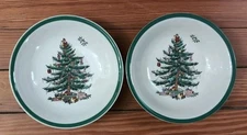 2 Spode Christmas Tree Dessert/Cereal Bowls S3324  Made in England 6.25” Wide