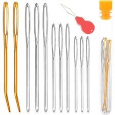 Large Eye Blunt Needle Kit Stainless Steel Bent Tapestry Needles for Sewing Wool
