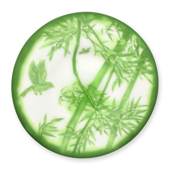 Kameo-Glasschale "Bambus", Ø 37,6 cm, rund, flach, grün, Kameoschale, Obstsch...