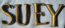 4" Antique Gold Wooden Letters S U E Y