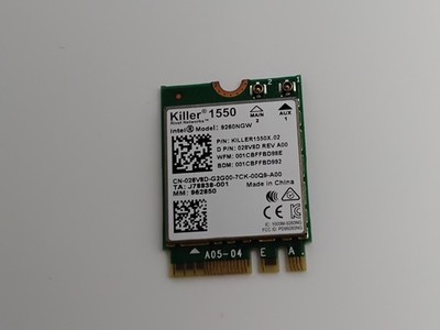 Intel/Alienware 13 R3 P81G 28V8D KILLER1550X.02  Wi-Fi Bluetooth Card C04242026G