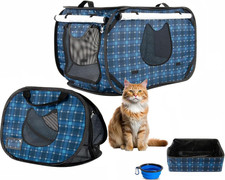 Pop up Cat Tent Dog House,Large 30 in Kennel Soft Crates with Portable Cat Carri