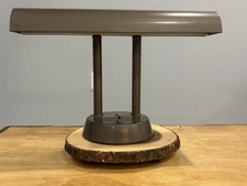Vintage Bankers Lamp Piano Light MCM Art Deco Fluorescent Desk Tested & Works