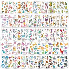 Tattoos for Kids, 600 Mixed Styles Temporary Tattoos Set Girls and Boys, Wat...