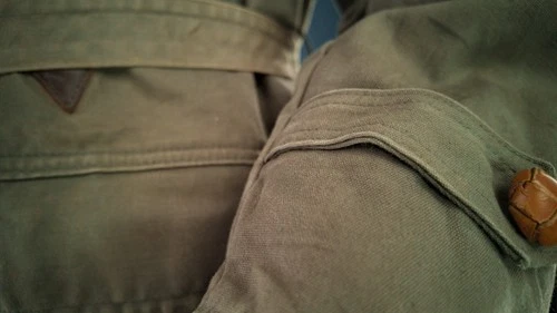 Vintage 1950s French ‘Canadienne’ Barnstormer Mackinaw Mouton Canvas Jacket “L” image 16