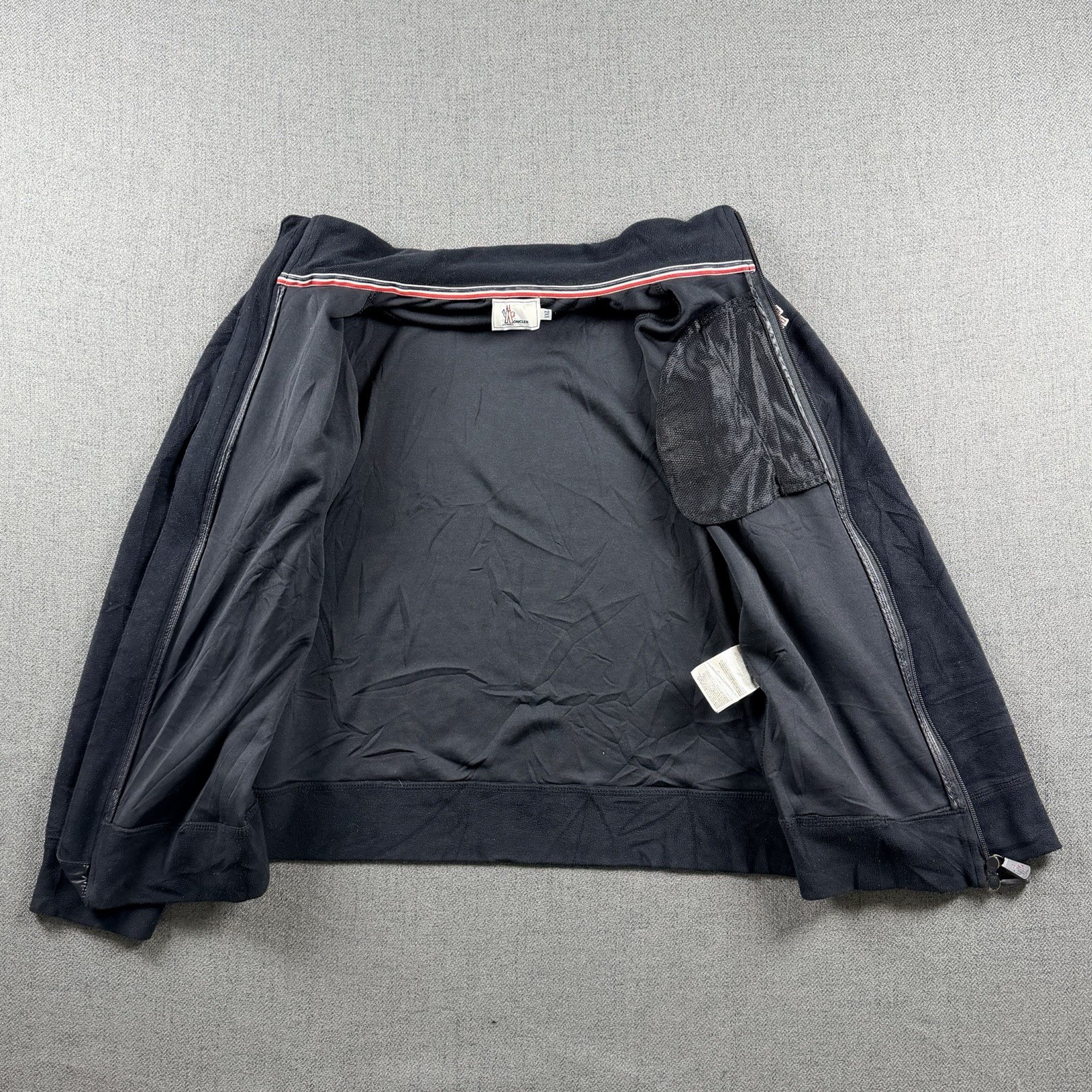 Moncler Grenoble Fleece Jacket Black XL Quilted Nylon Collar & Shoulders, thumbnail 3
