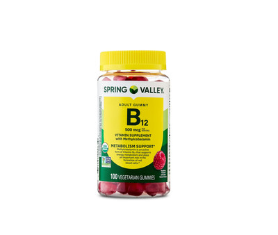 Spring Valley Vitamin B12 Vegetarian Gummies, Metabolism Support, 500 mcg, 100ct