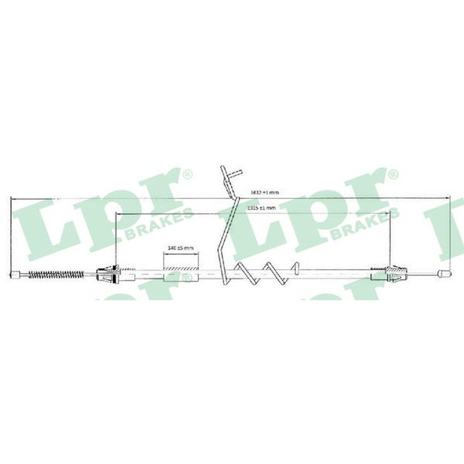 1x ORIGINAL® Lpr C0294B Seilzug, Feststellbremse Links für Ford TRANSIT Kasten