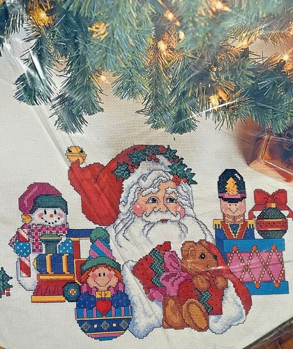 christmas tree skirt cross stitch