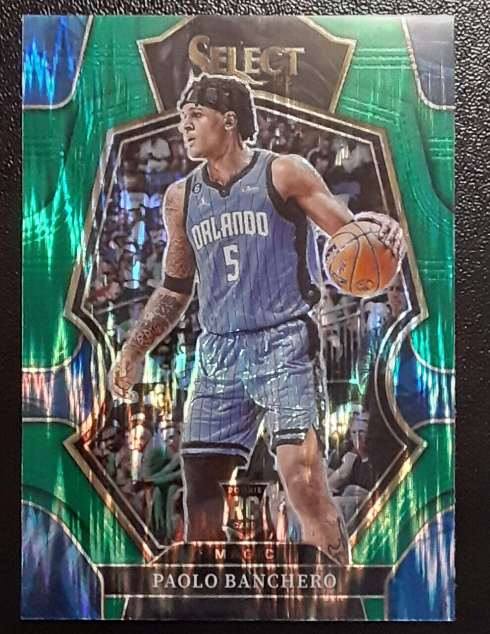 2022-23 Select Premier Level Green Shock Prizm Rookie RC #169 Paolo Banchero