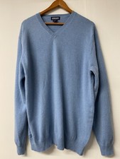 Lands End Direct Merchants Sweater Light Blue Sz L 42-44 Regular 100 Cashmere