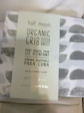 West Elm Pottery Barn Kids Crib Sheet Fitted Organic Half Moon NIP Platinum Gray