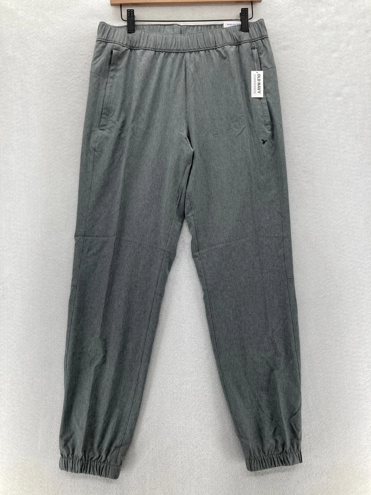 Old Navy Active Essential Jogger Pants Mens S Gray Stretch Tapered Drawstring