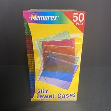 Memorex Multi Color Slim Jewel Cases 50 Pack CD DVD