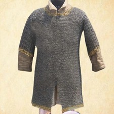 Chainmail shirt Haubergeon Armor Medieval chainmail shirt 8 mm Flat Ring costume